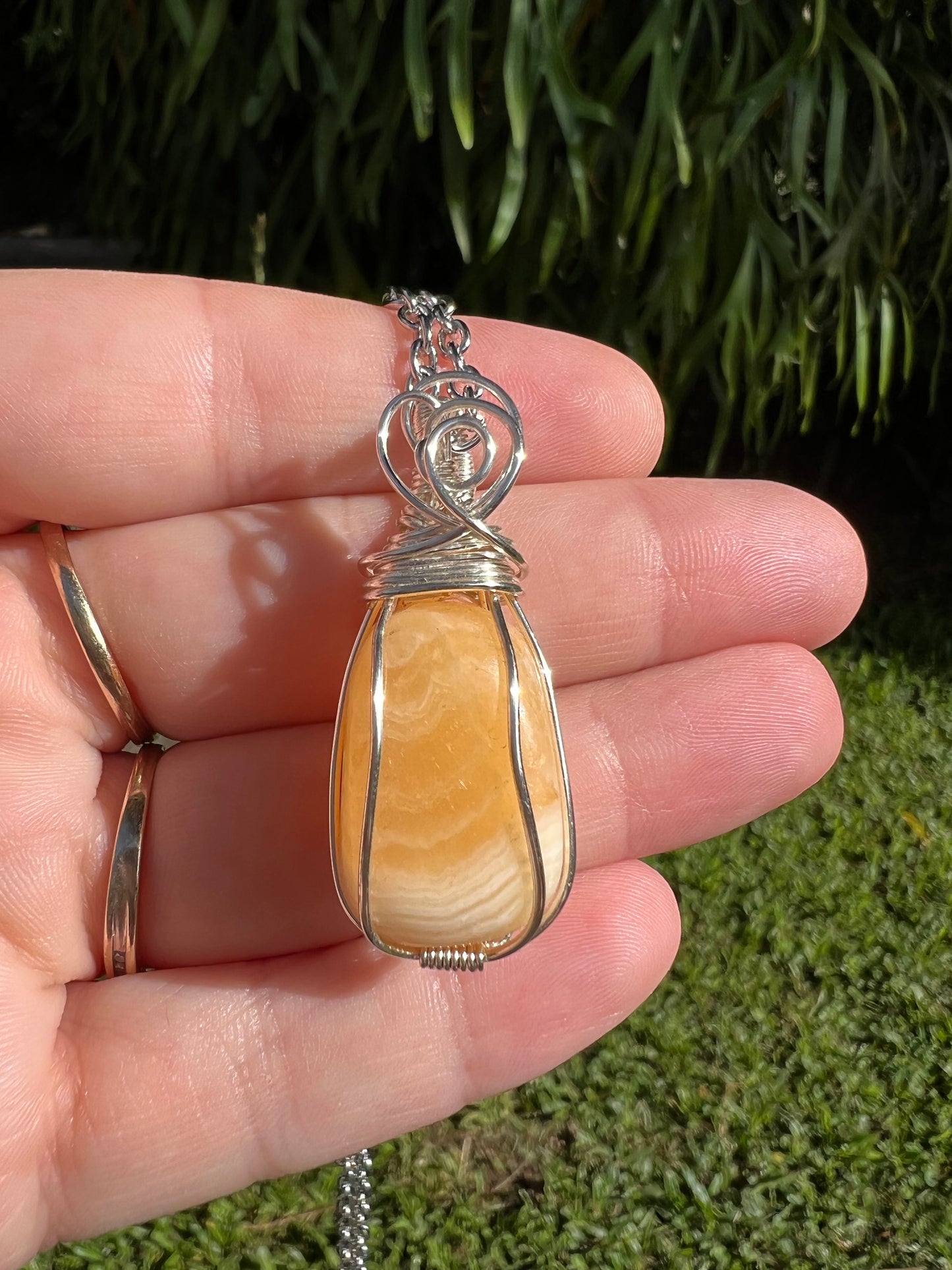 Orange Calcite Pendant