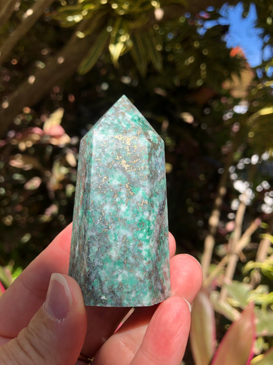 Jade with Pyrite Tower