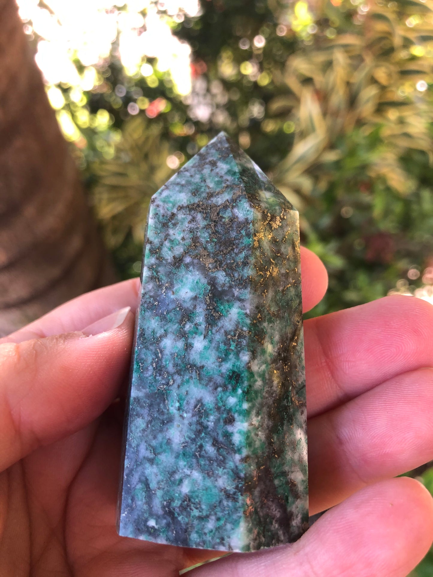 Jade with Pyrite Tower