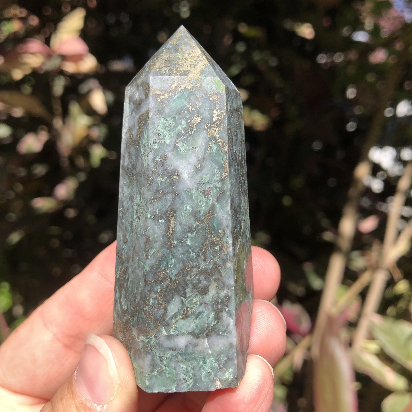 Jade with Pyrite Tower