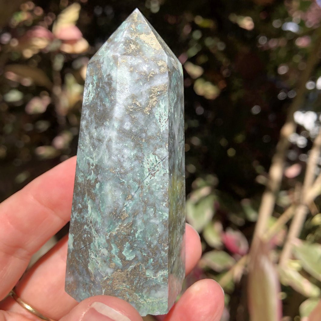Jade with Pyrite Tower
