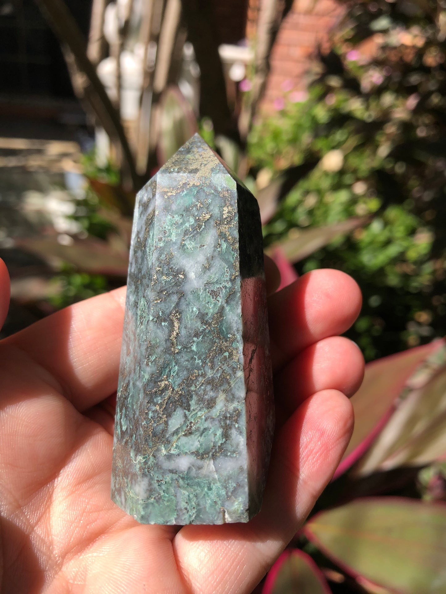 Jade with Pyrite Tower