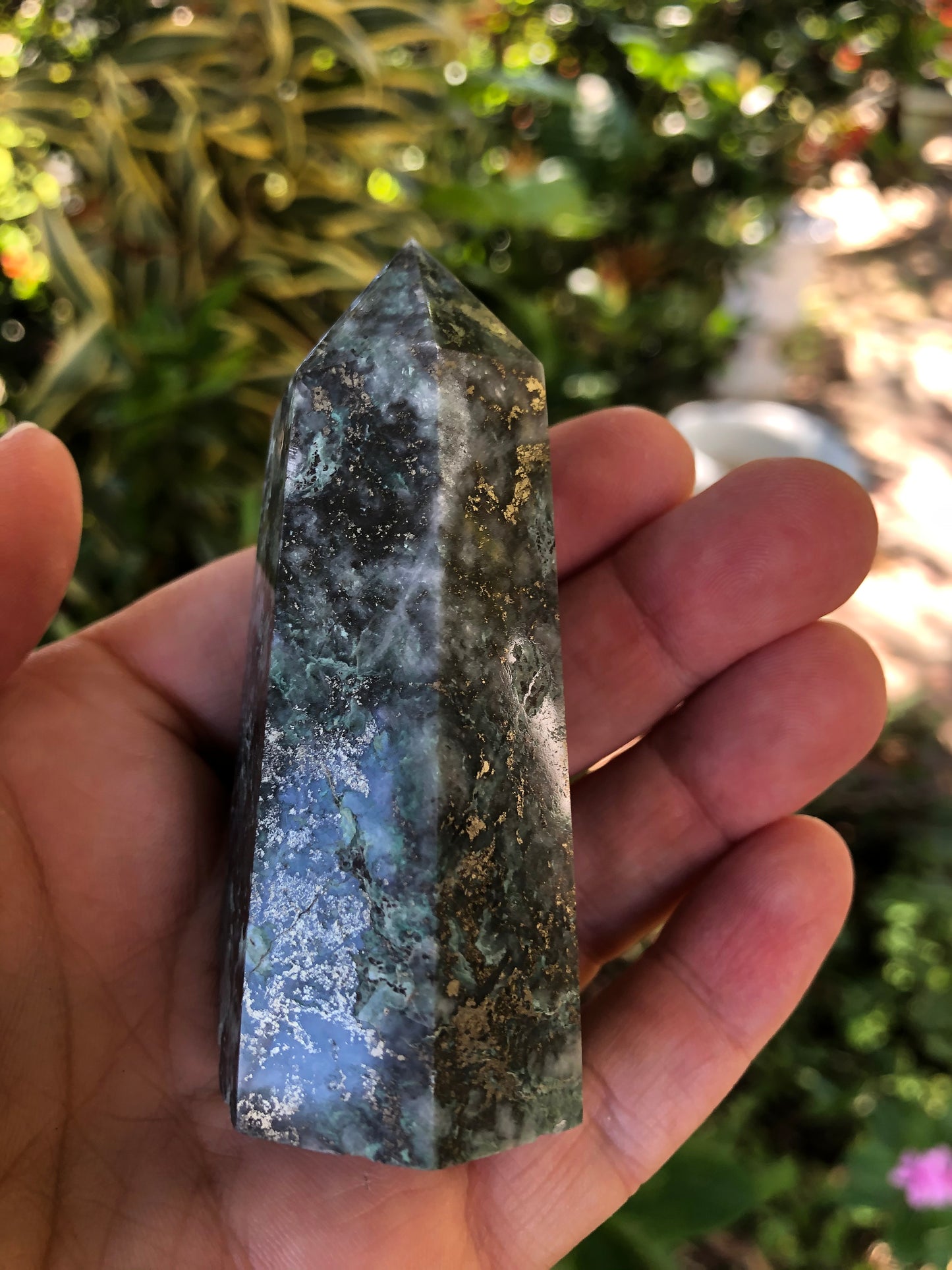 Jade with Pyrite Tower