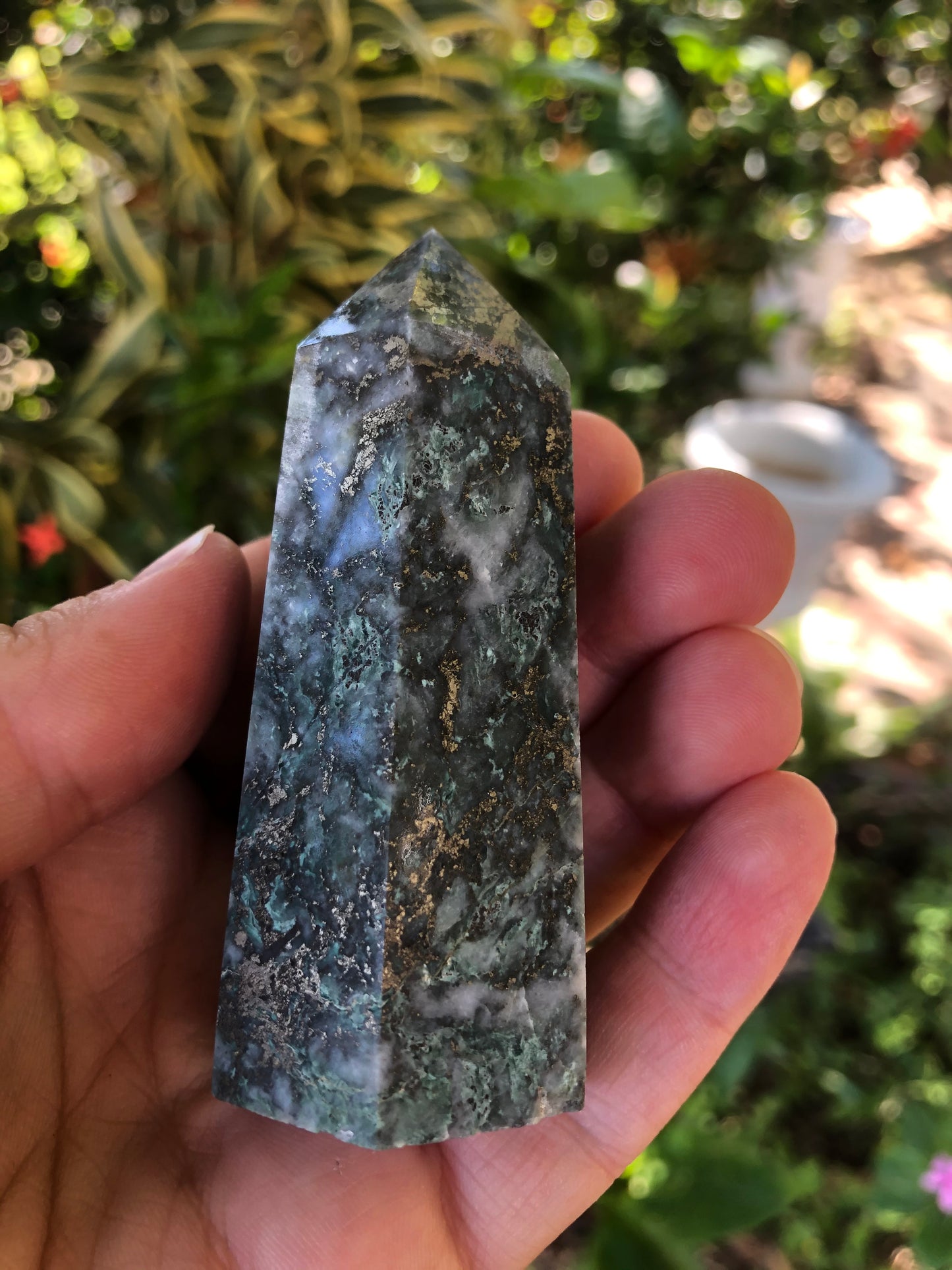 Jade with Pyrite Tower