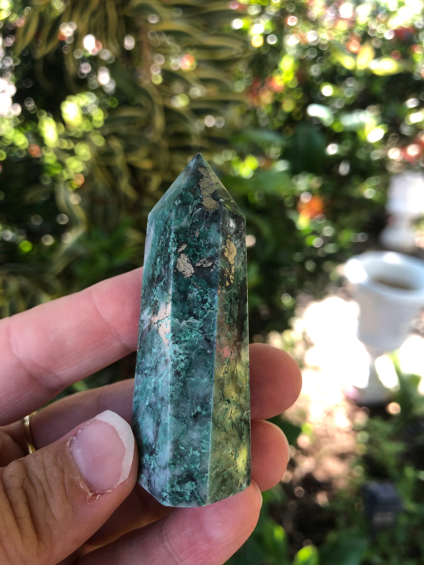 Jade with Pyrite Tower