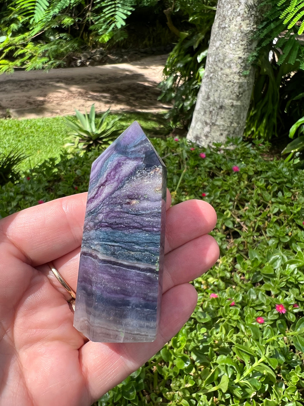 Rare Silk Fluorite Tower