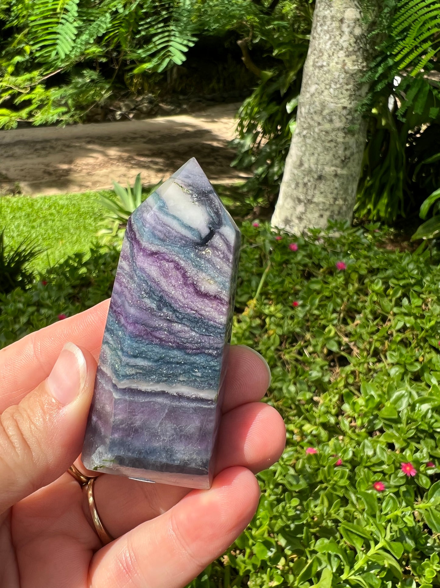 Rare Silk Fluorite Tower
