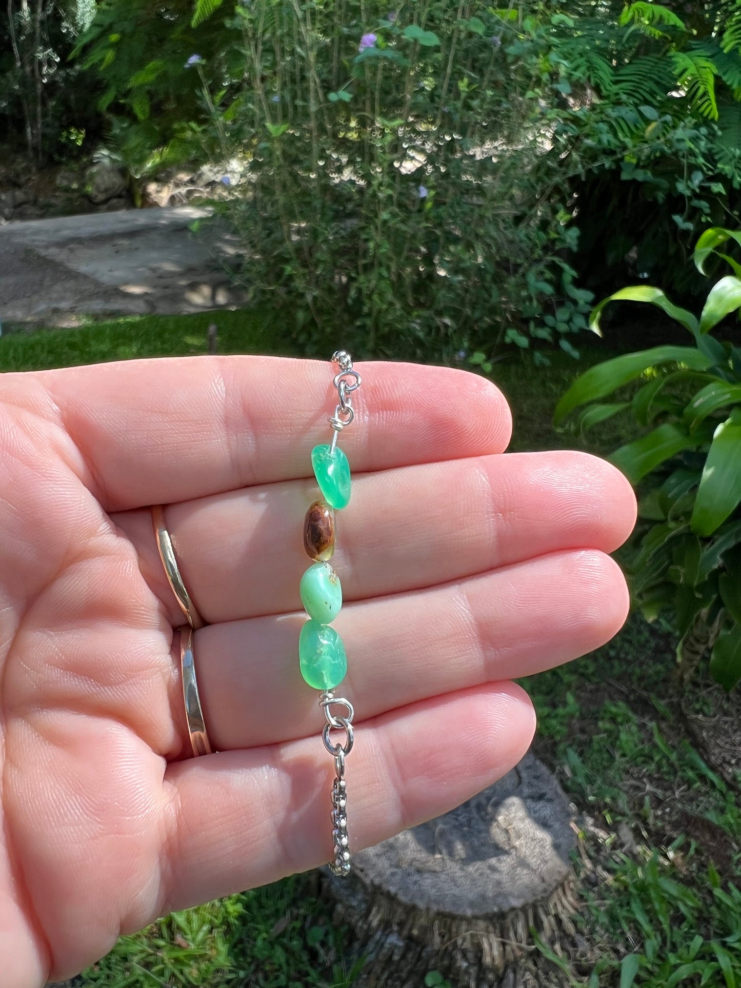 Chrysoprase Silver Bracelet