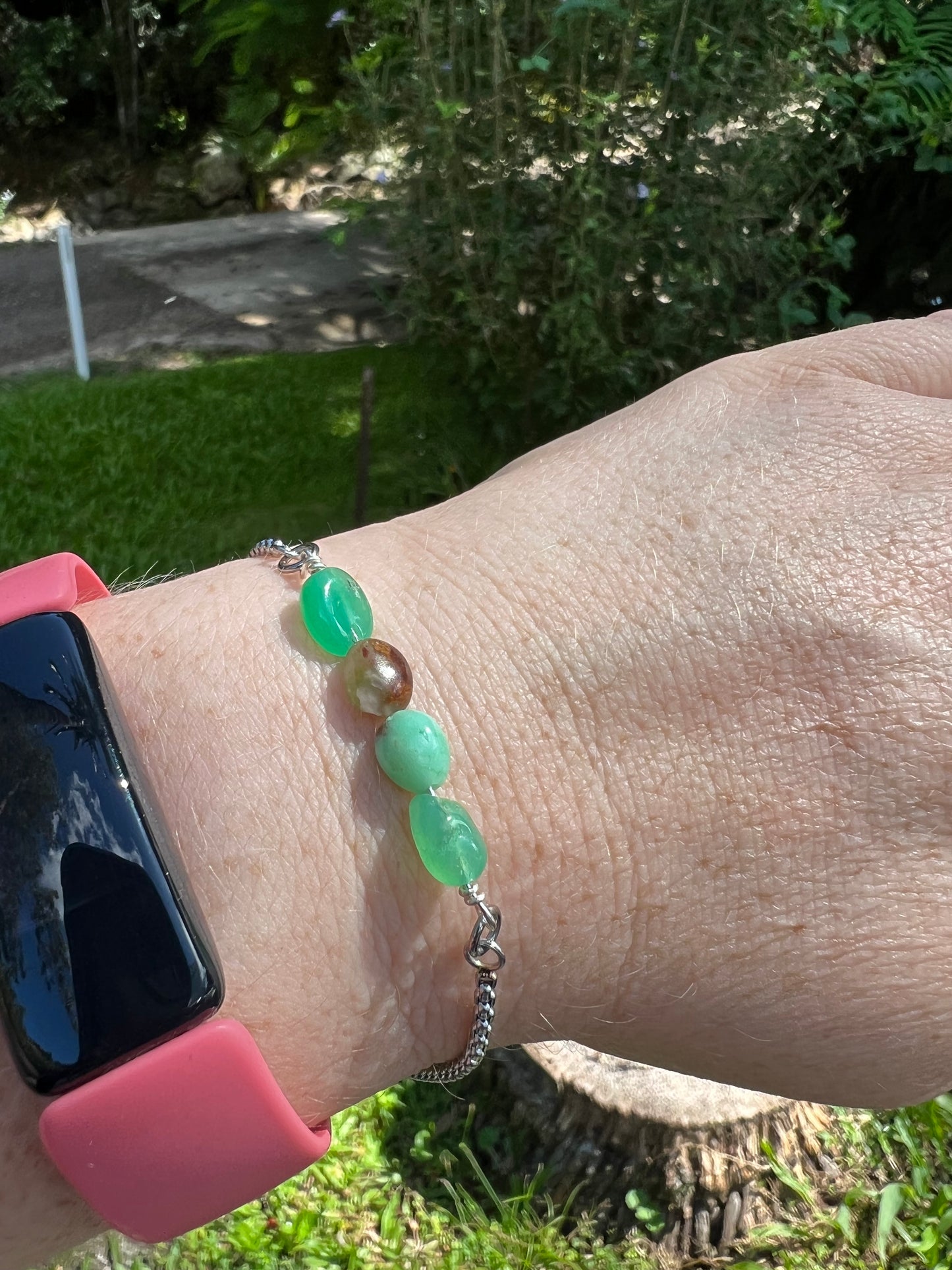 Chrysoprase Silver Bracelet