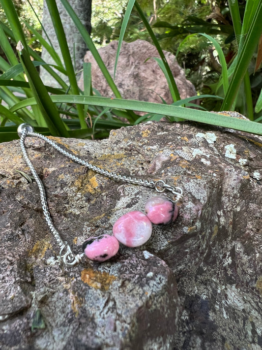 Rhodonite Silver Bracelet