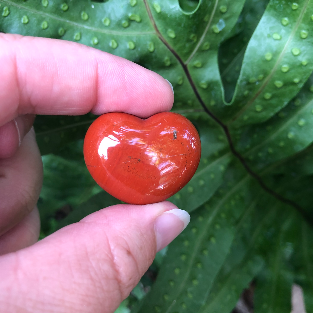 Red Jasper Puff Heart