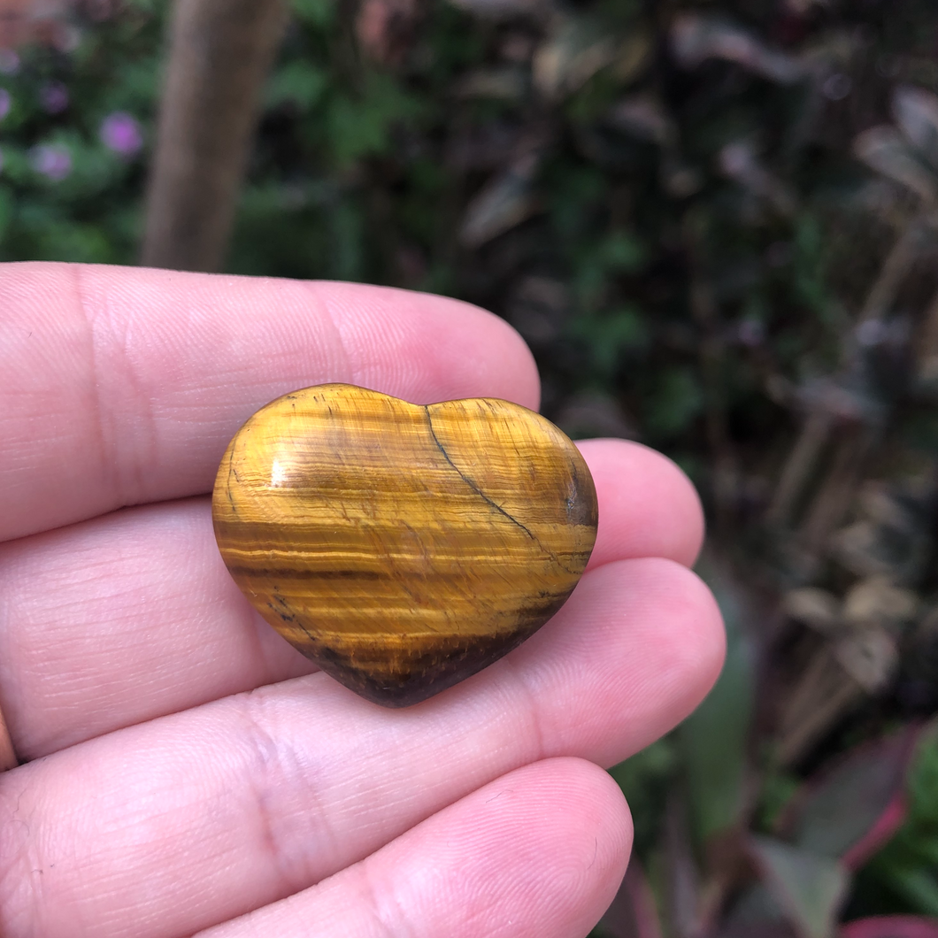 Tiger Eye Puff Heart