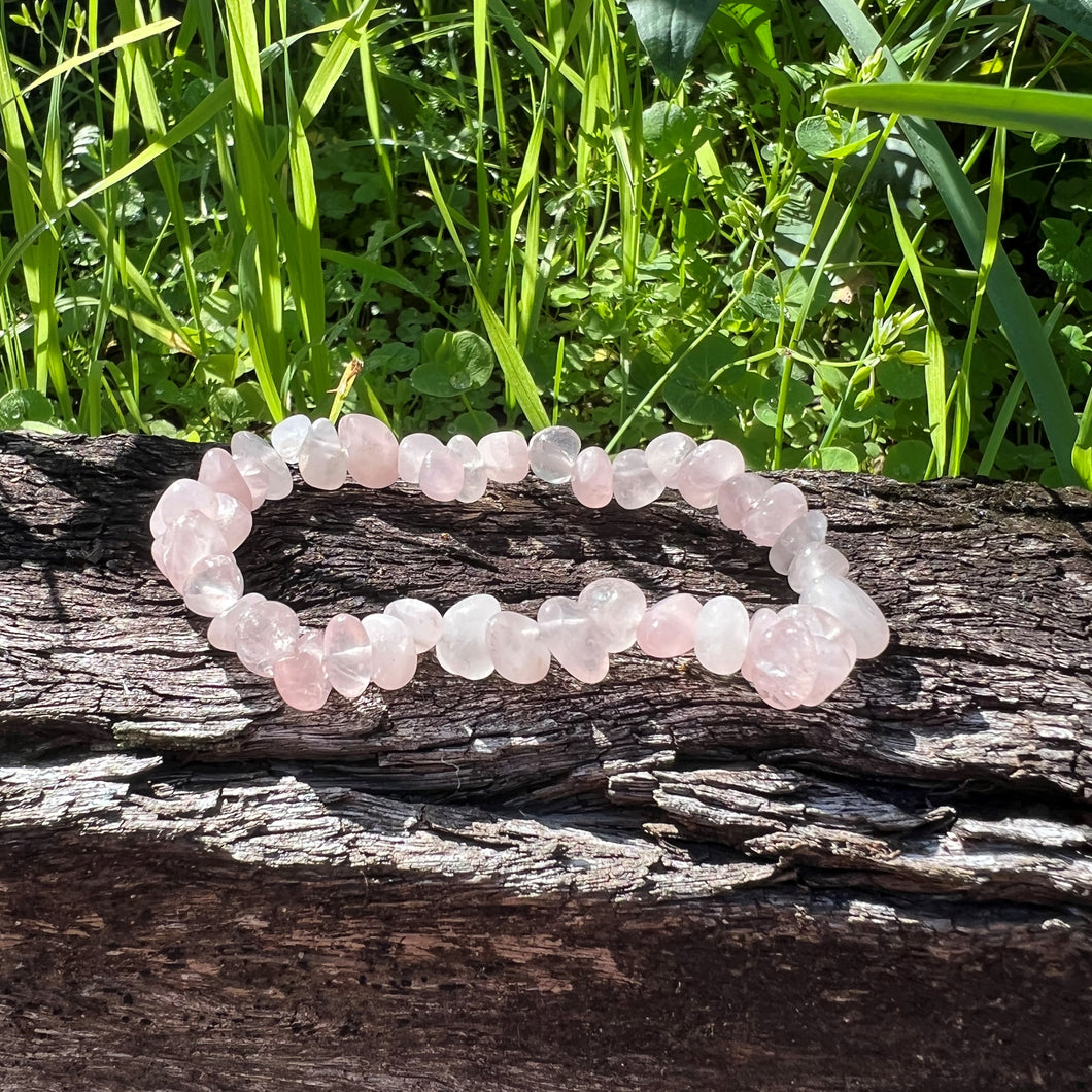 Rose Quartz Chip Bracelet