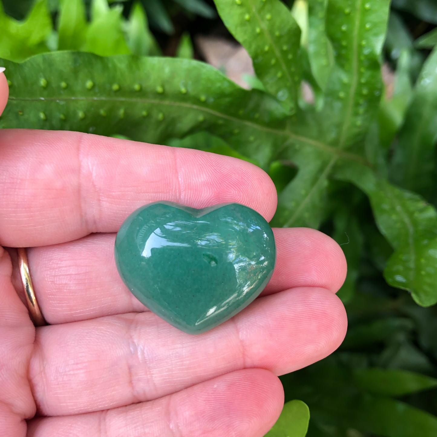 Green Aventurine Puff Heart